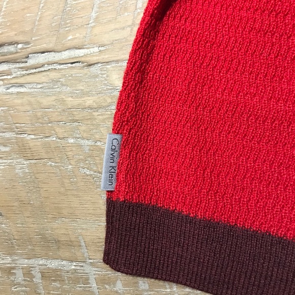 Calvin Klein European Yarn Sweater Red - Picture 7 of 9